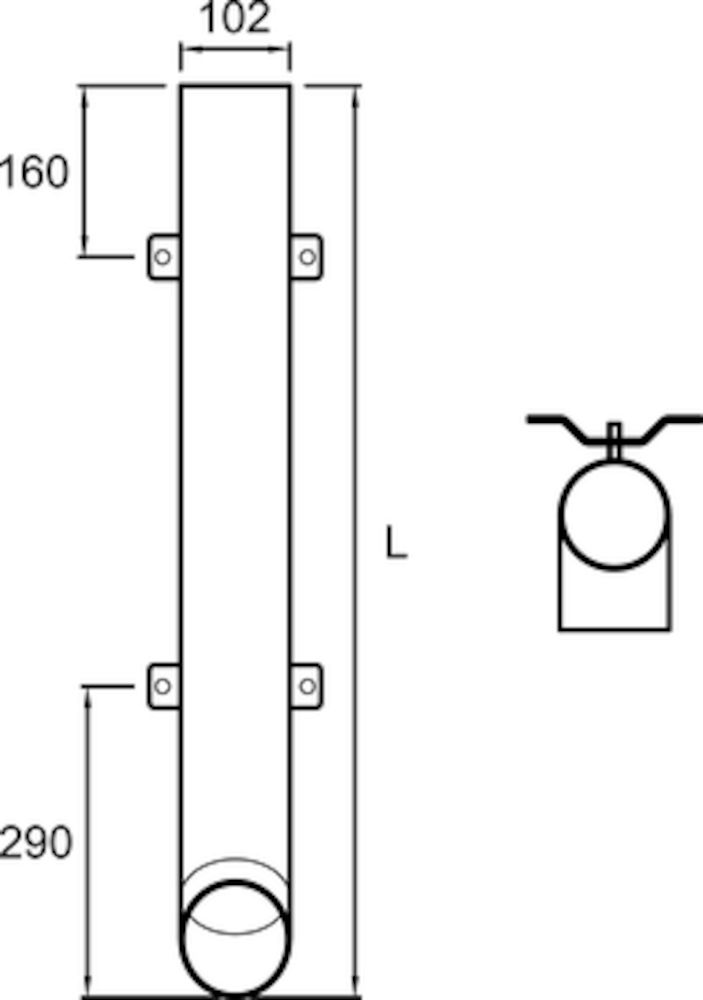 VANDALRÖR 102 M. UTKASTARE PLANNJA SV 01 1900 MM