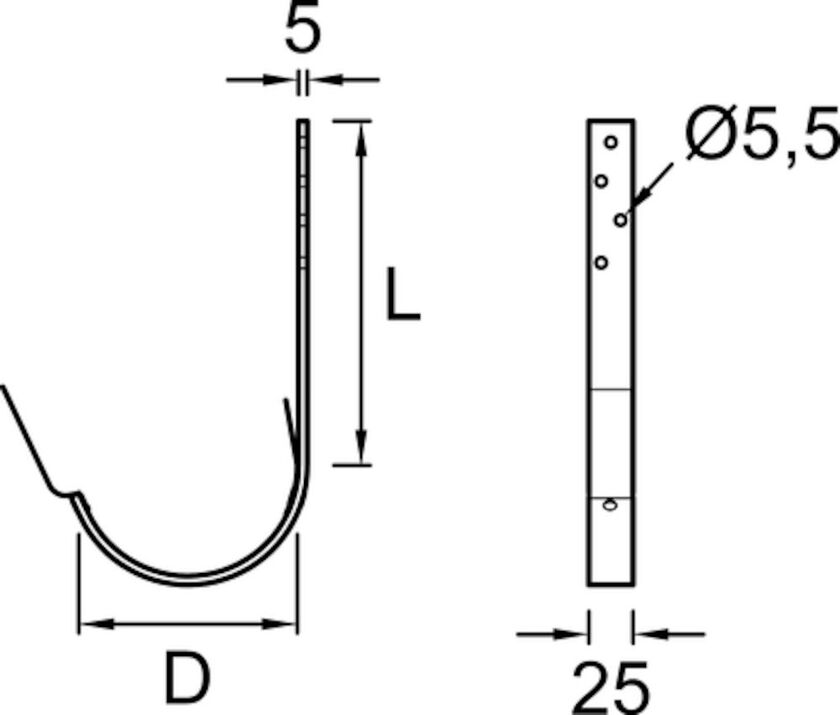 RÄNNKROK KORT PLANNJA SVART 01 150 MM