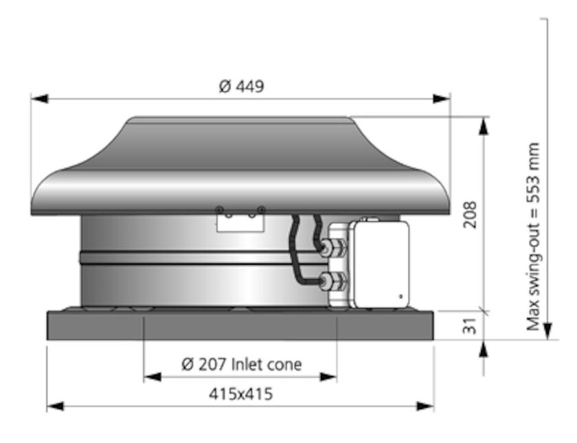 TAKFLÄKT TKS 400 B1 AC SVART